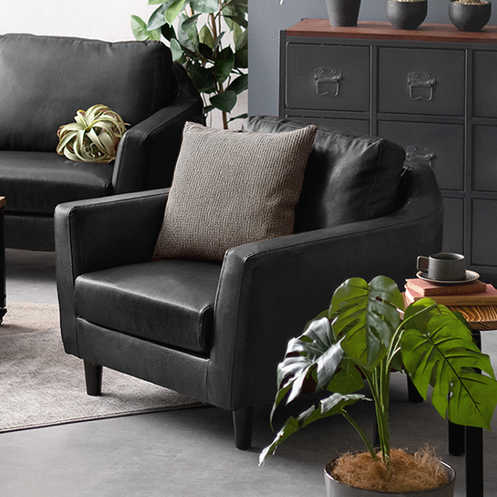 1人掛けソファ パーソナルチェア ポケットコイル 天然木脚 LAURU