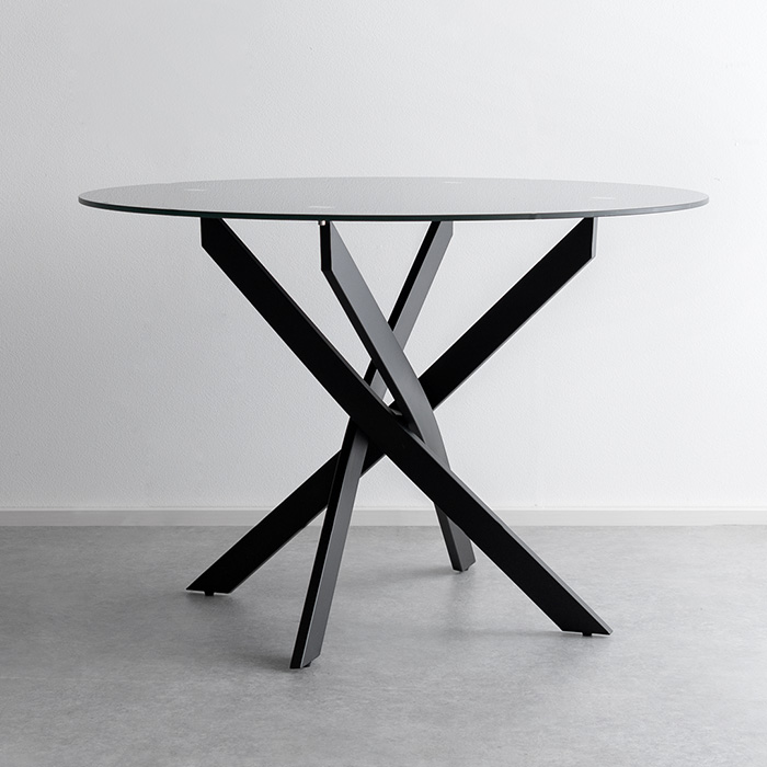 4人用 円形ガラスダイニングテーブル Louise(ルイーズ) | 家具