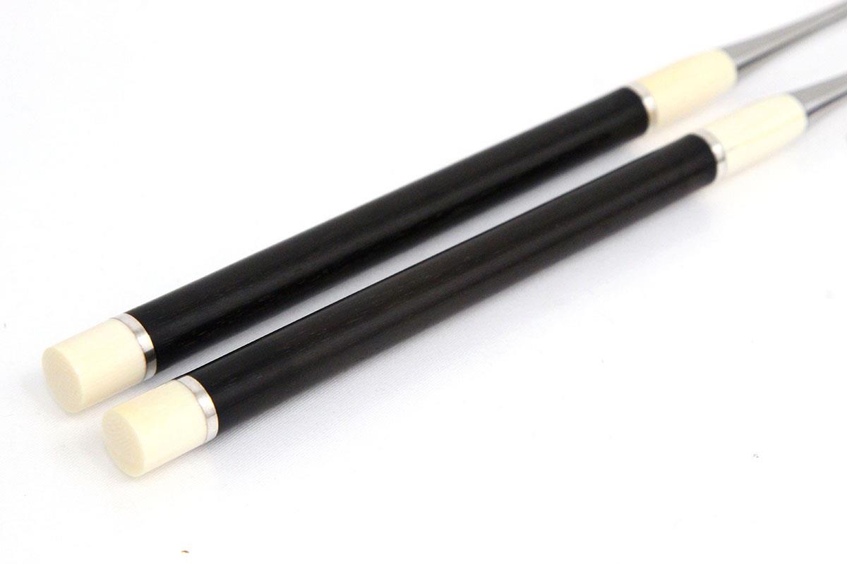 盛箸 165mm 黒檀象牙持代 銀二巻 桐箱付 λA4228-2L2D | 子の日 | 包丁