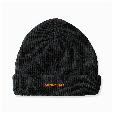 AOW-030｜ニットキャップ(ビーニー) オリジナル刺繍 ブラックボディ 1