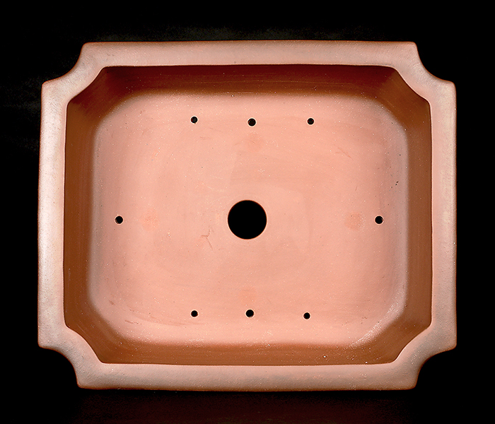 紫泥外縁隅切額面長方鉢 | 盆栽、盆栽書籍、盆栽鉢の通販│近代出版