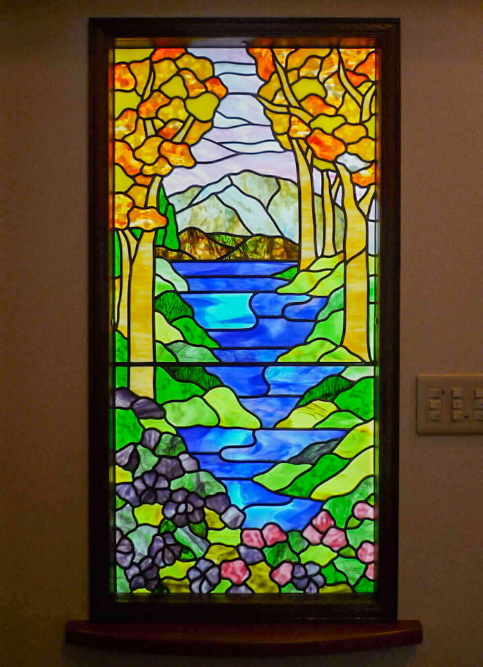 花・植物・風景のデザイン-013「ティファニー風景画」| ステンドグラス