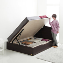 らくらく開閉可能 フランスベッド製 横開き跳ね上げ収納付きベッド