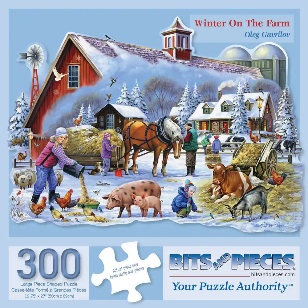 Winter on the Farm Shaped Jigsaw Puzzle | Bits and Pieces