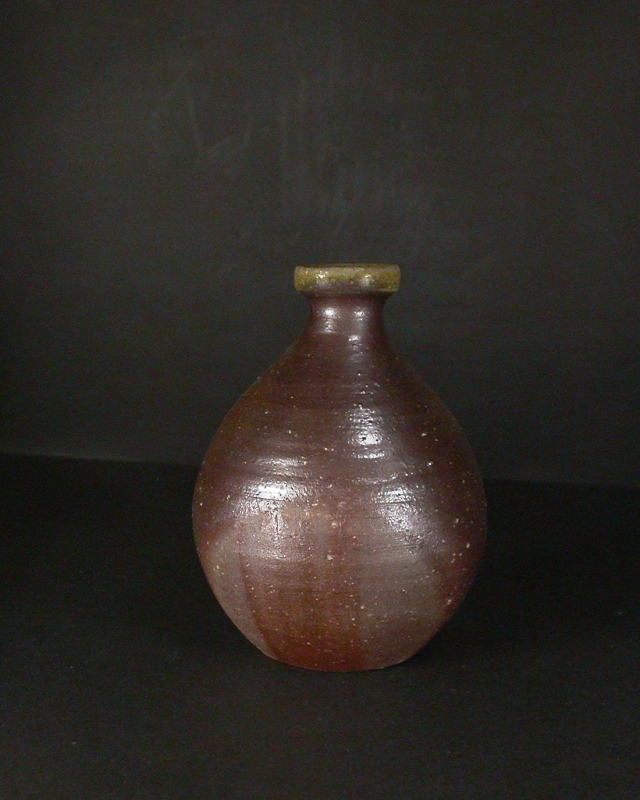 処分品 備前焼 登窯 備前焼中堅作家 藤森 陶志 共箱付き黄ゴマ徳利2