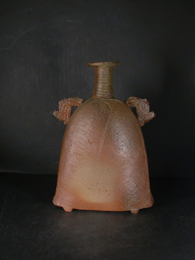 備前焼 穴窯 備前焼中堅作家 渋田 寿昭 黄ゴマ創作花入2 備前焼卸