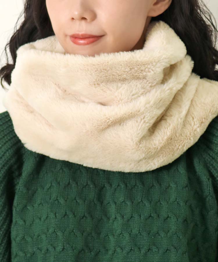 ボリュームファーマフラー マフラー スヌード 巻物 ふわふわ もこもこ
