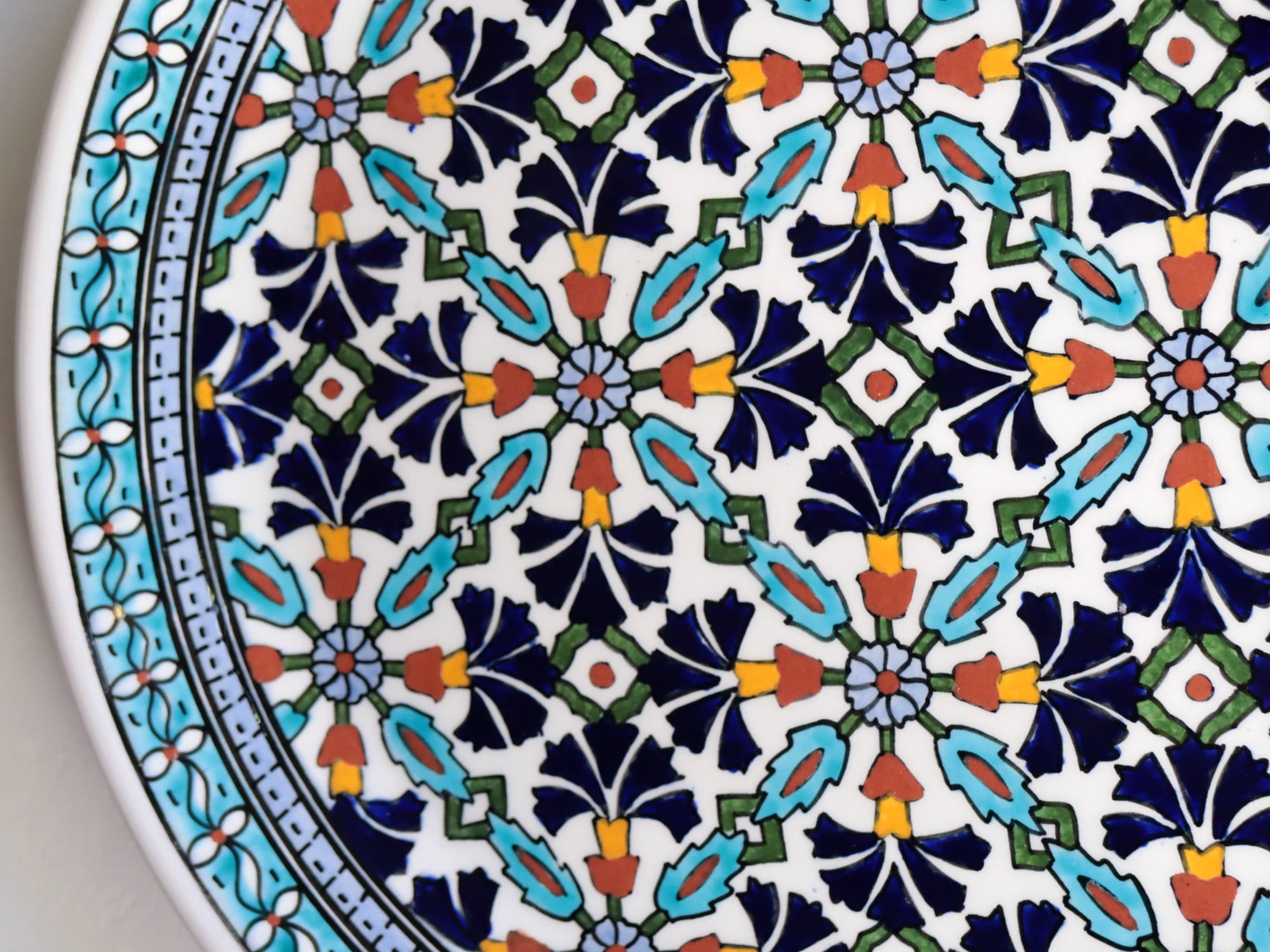 トルコ陶器 プレート 飾り皿 直径30cm キュタフヤ アルハンブラ工房