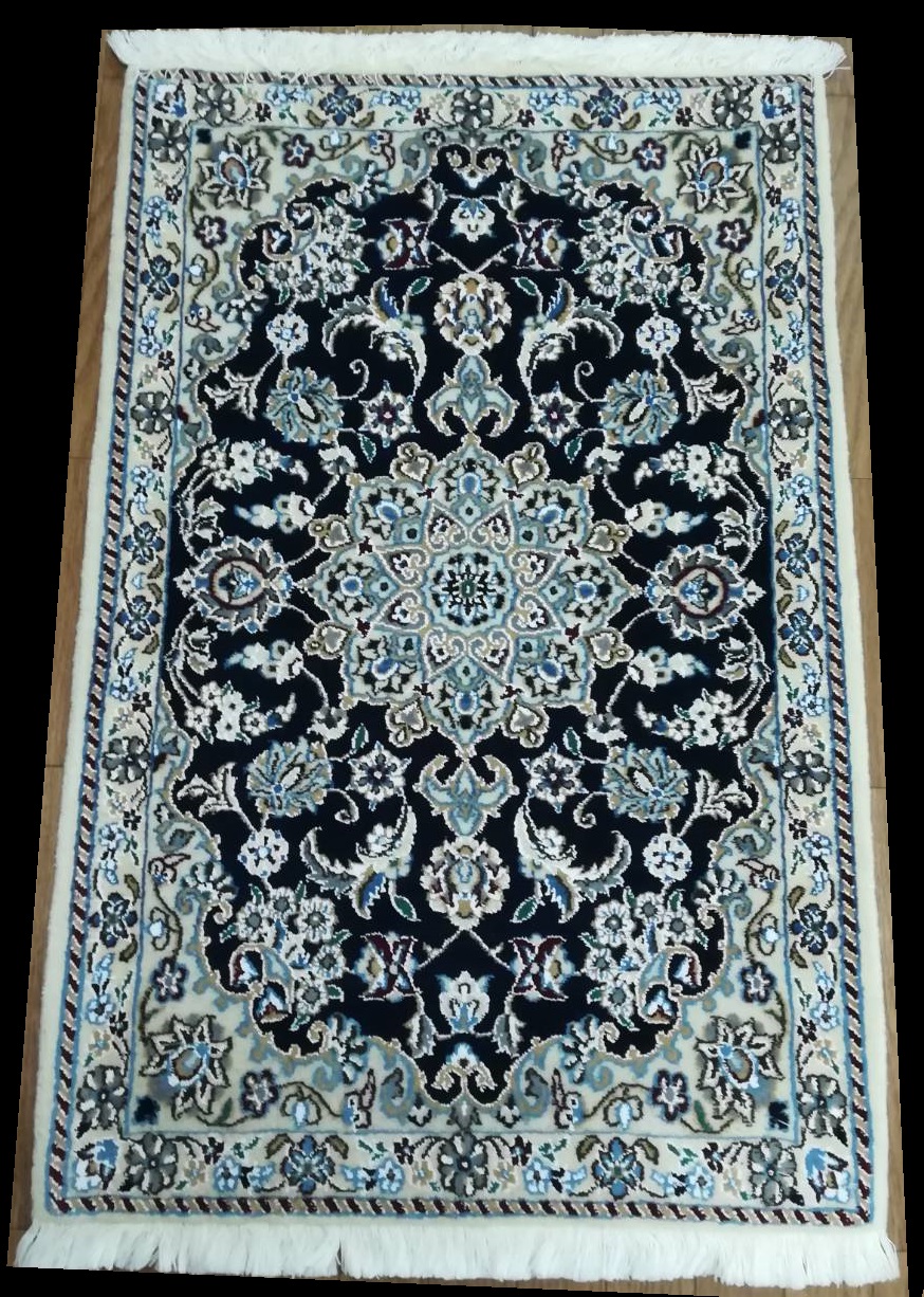 NS4112 手織り ペルシャ絨毯 ナイン 59×90 | じゅうたん売場 ギャンジィー