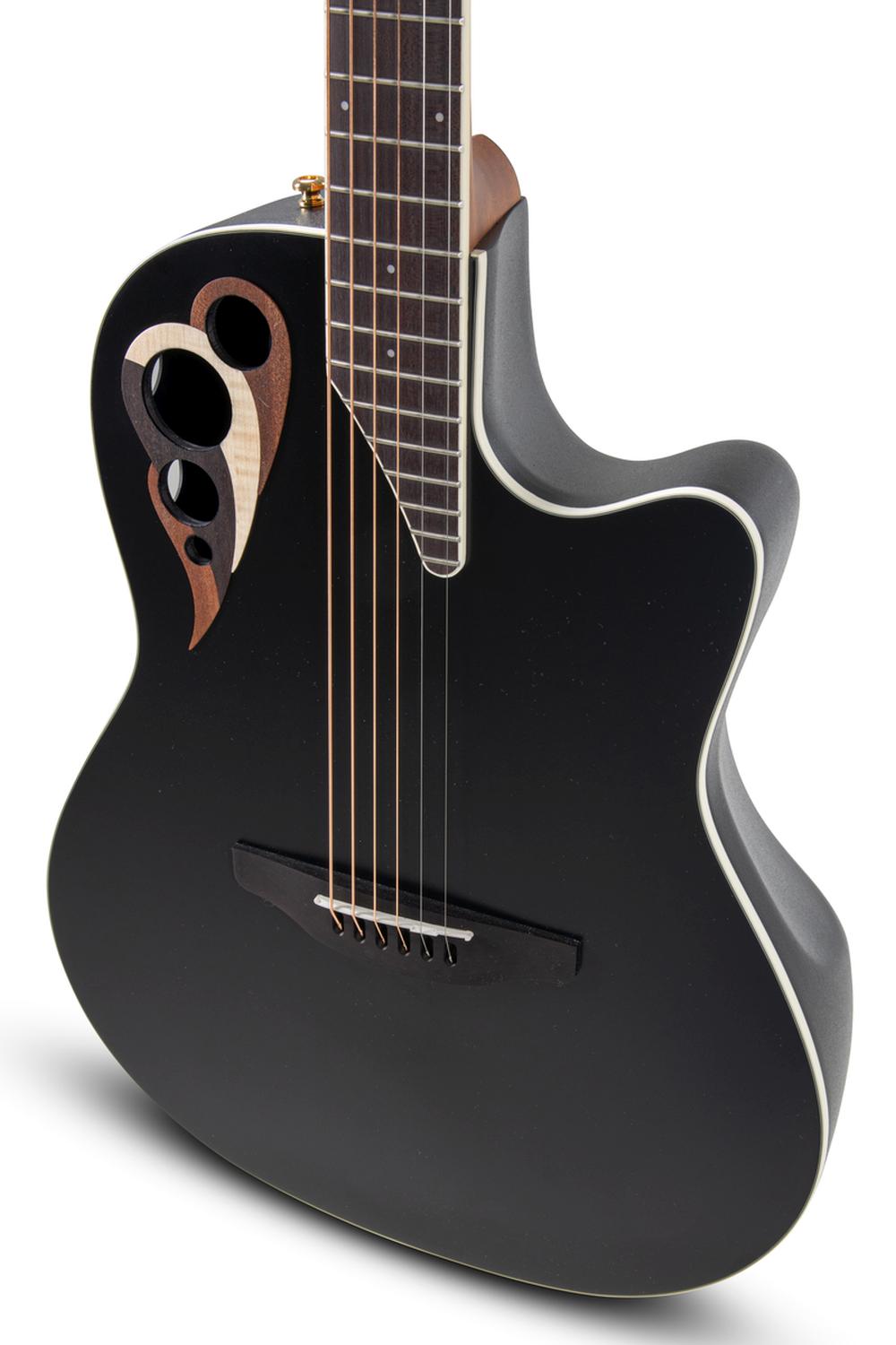 Ovation Celebrity Deluxe E-Acoustic Guitar CDX40-5-G, Black Satin