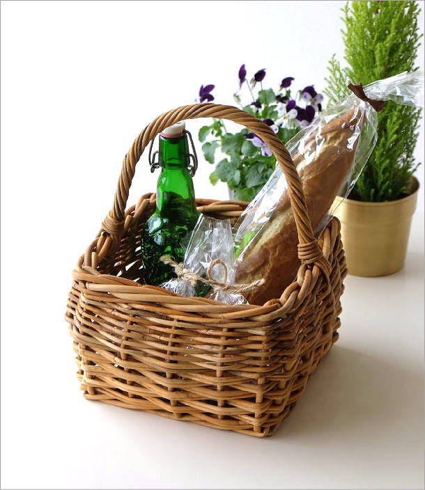 かご カゴ バスケット スクエア おしゃれ ナチュラル 編みかご