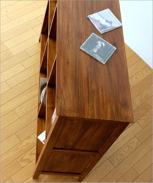 オープンラック 本棚 チーク 無垢材 天然木 シンプル チークフリー