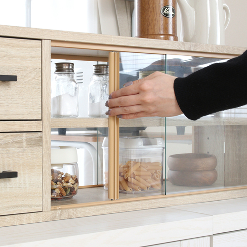 カウンター上収納ラック 80幅 オーク 51494 不二貿易 食器棚 オーク