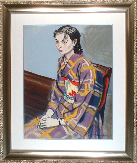 中西利雄 和装（水彩15号）