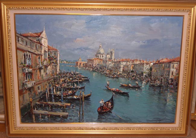 絵画・カンザネラ・イタリア ベネチア ナポリ・油絵・インテリア