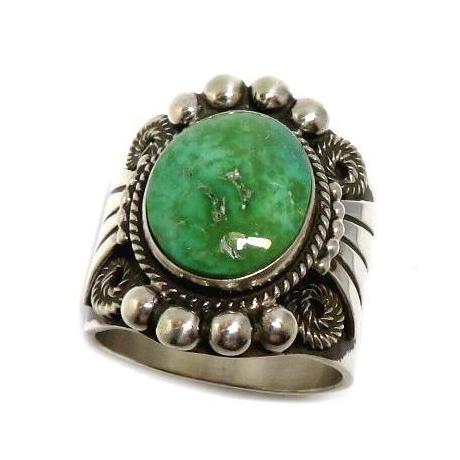 ターコイズリング インディアンジュエリー ナバホ族アーチスト