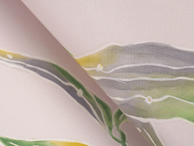 百合の花図蝋纈染袋帯 皆川千恵子作(Y91360Ln) 特選きもの・帯紹介