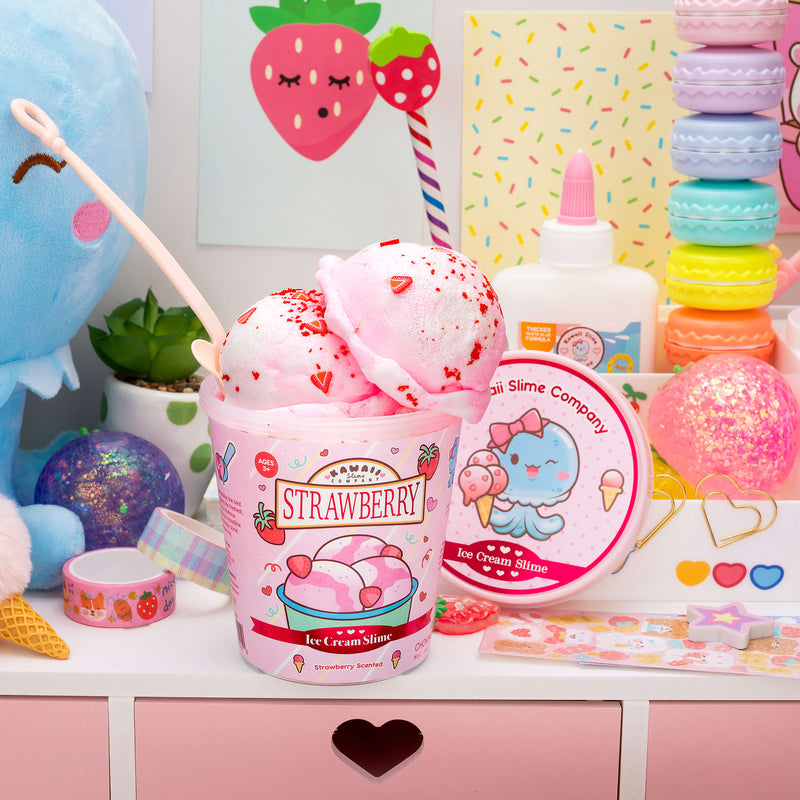 Strawberry Scented Ice Cream Pint Slime – KSC