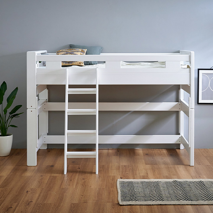 5年保証 国産 宮付き ロフトベッド KOTOKA(コトカ) ホワイトの通販情報