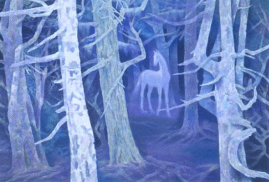 東山魁夷 絵画 白馬の森 送料無料 【複製】【美術印刷】【巨匠】【6号