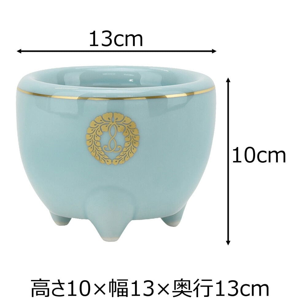 香炉 青磁 西用(盛紋入) 4.0寸 | お仏壇のはせがわ公式通販