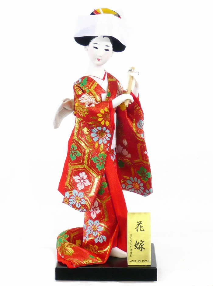 日本人形 【花嫁・赤金襴】4号 ケース入り【J010】 | 職人手作りの