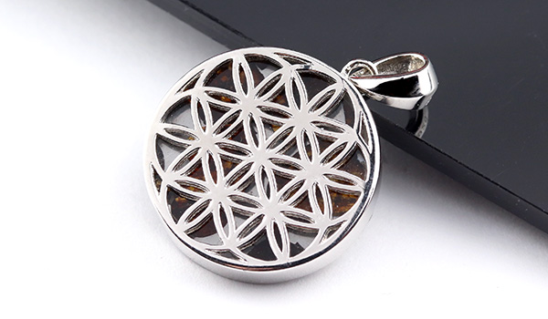 隕石特集】パラサイト・セリコ隕石ペンダント【フラワーオブライフ】約