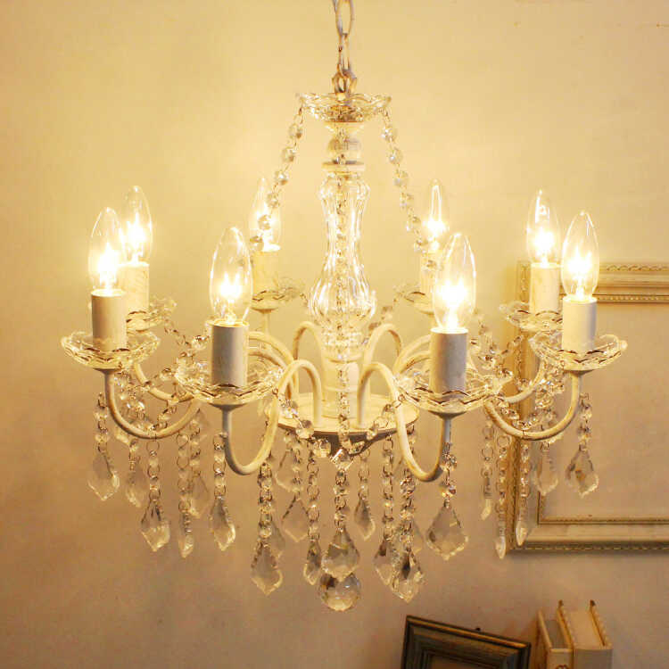 LT-4543 ホワイトシャンデリア明るい8灯｜白・LED対応