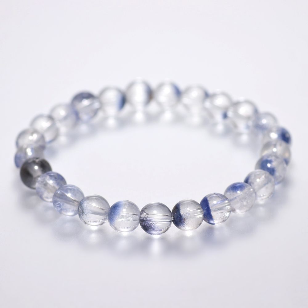 高品質+]デュモルチェライトインクォーツブレスレット（約8mm玉