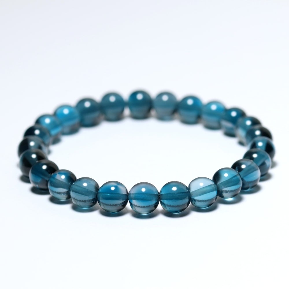 トップクォリティ]ロンドンブルートパーズブレスレット（約8mm玉