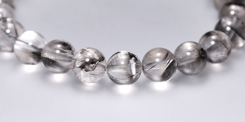 トップクォリティ]プラチナルチルクォーツブレスレット（約8mm玉