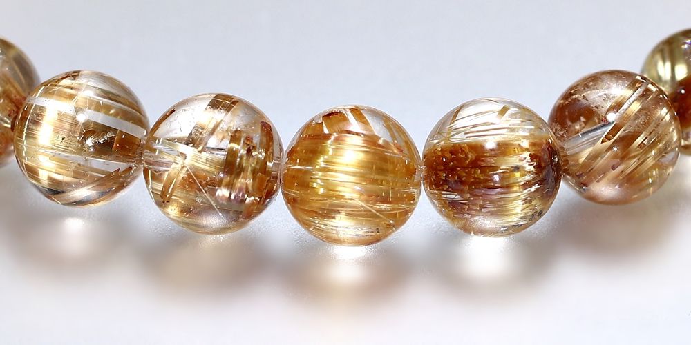 トップクォリティ]タイチンゴールドルチルクォーツブレスレット（約8.5