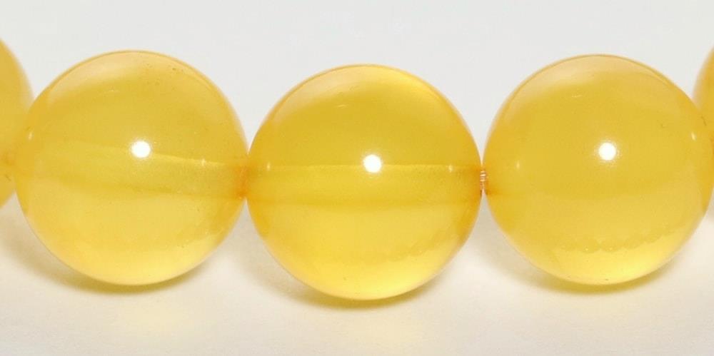 高品質]バルト海産天然イエローアンバーブレスレット（約9.5mm玉・バル