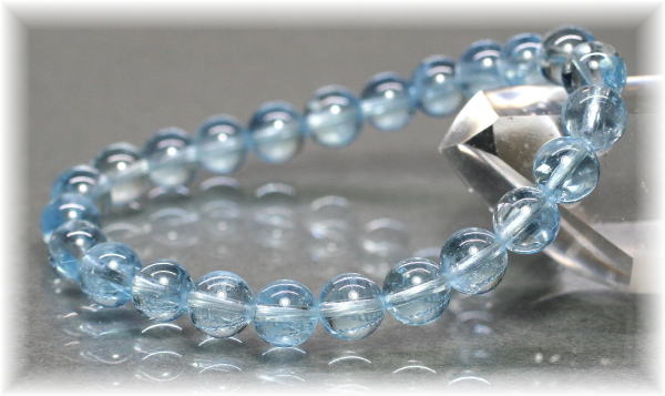 最高品質]アクアマリンブレスレット（約8mm玉） - 埼玉県吉川市の
