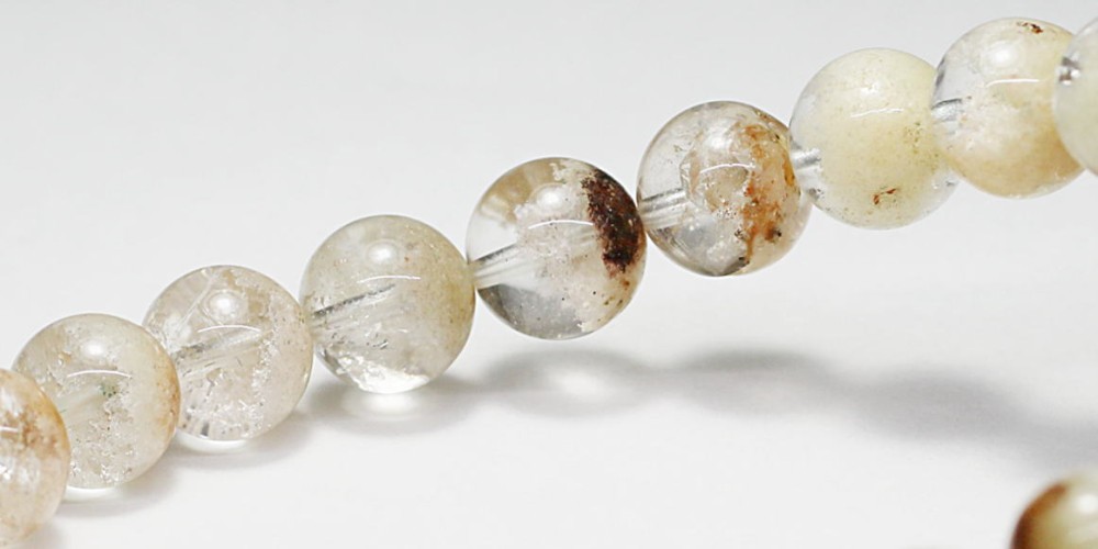 高品質]ホワイトガーデンクォーツブレスレット/ガーデン水晶（約9mm玉