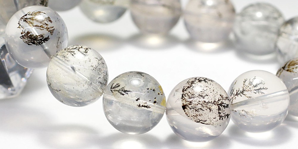 高品質++]デンドリティッククォーツブレスレット（約14.5mm玉） - 埼玉