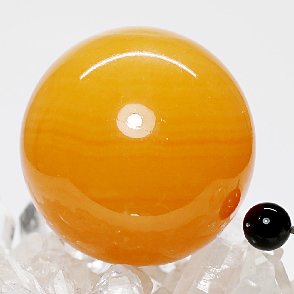 高品質]オレンジカルサイト丸玉/スフィア（直径約51.5mm） - 埼玉県