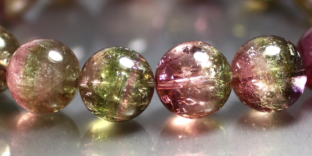 高品質]ウォーターメロントルマリンブレスレット（約12.5mm玉） - 埼玉