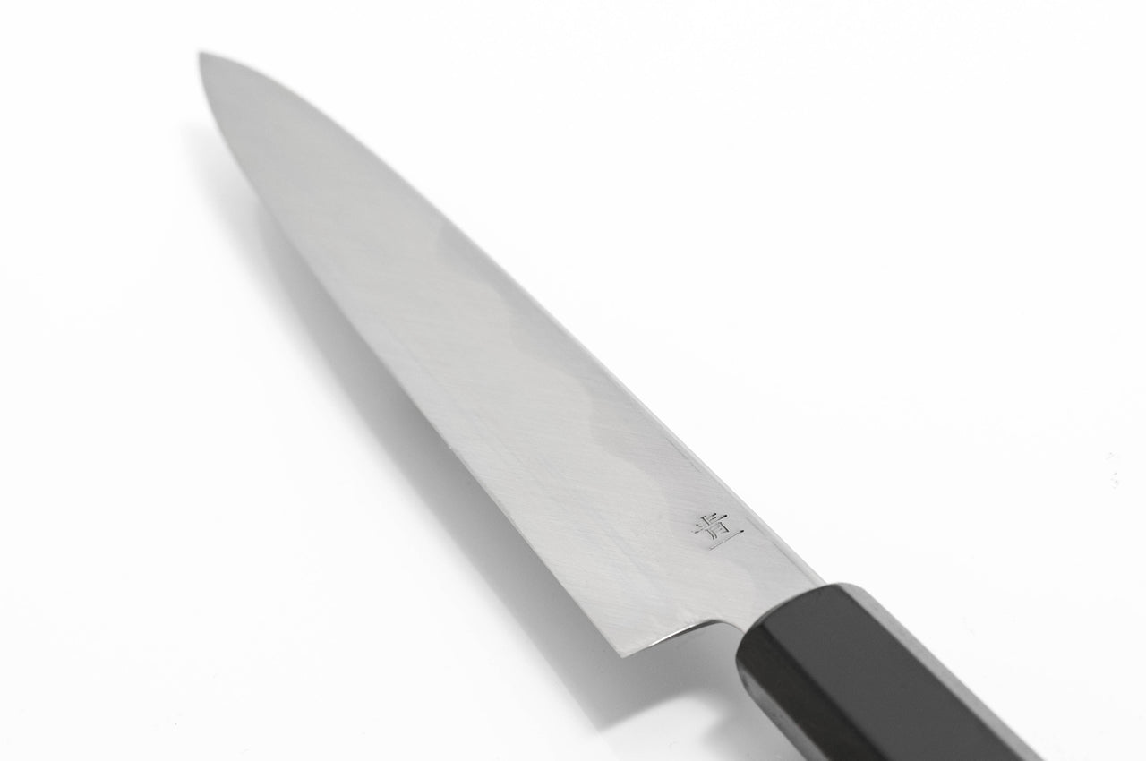 煌 青一鋼 鏡面仕上 黒呂柄 柳刃包丁 – 堺一文字光秀