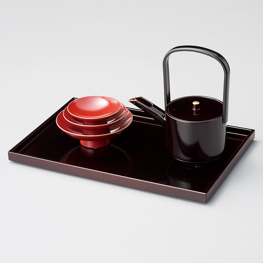 屠蘇器 溜/古代朱 12-15301/15302 漆器の井助