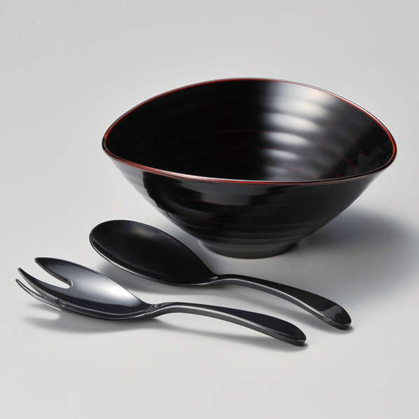 くつろぎ盛鉢 サーバーセット 溜/朱 漆塗り 12-08002/08001 漆器の井助