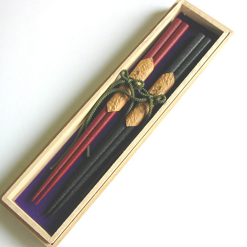 夫婦箸 本乾漆 桐箱入 木製 漆塗り 漆器の井助