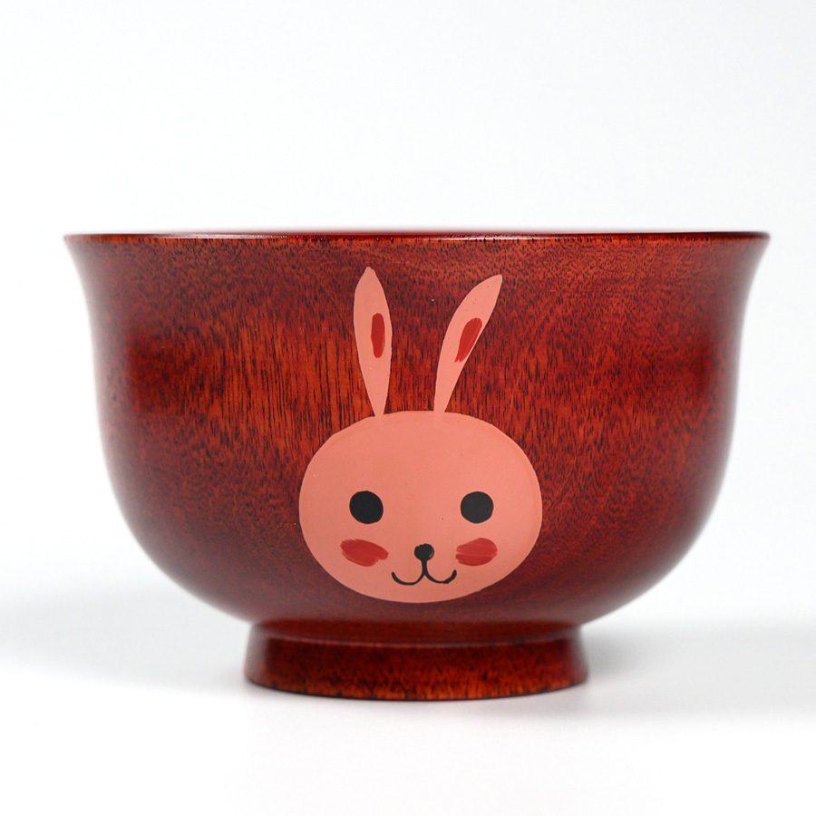 干支椀 桜 茜 木製 漆塗り 木のお椀・味噌汁椀 漆器の井助