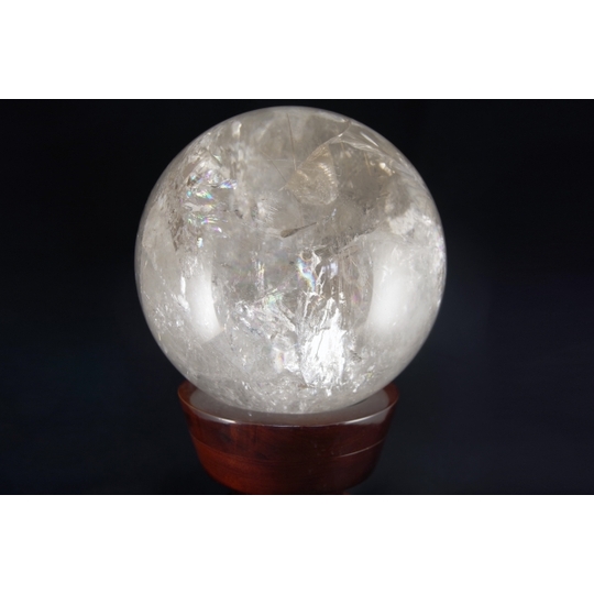 特大！水晶丸玉 18cm（ルチル・レインボー入り） 天然石販売 名取