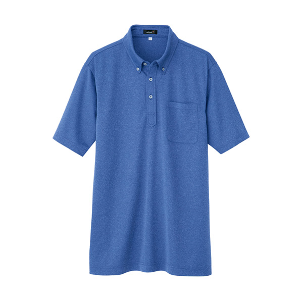 AZ-10603】 抗菌防臭ボタンダウンドライポロシャツ(左胸ポケット付き