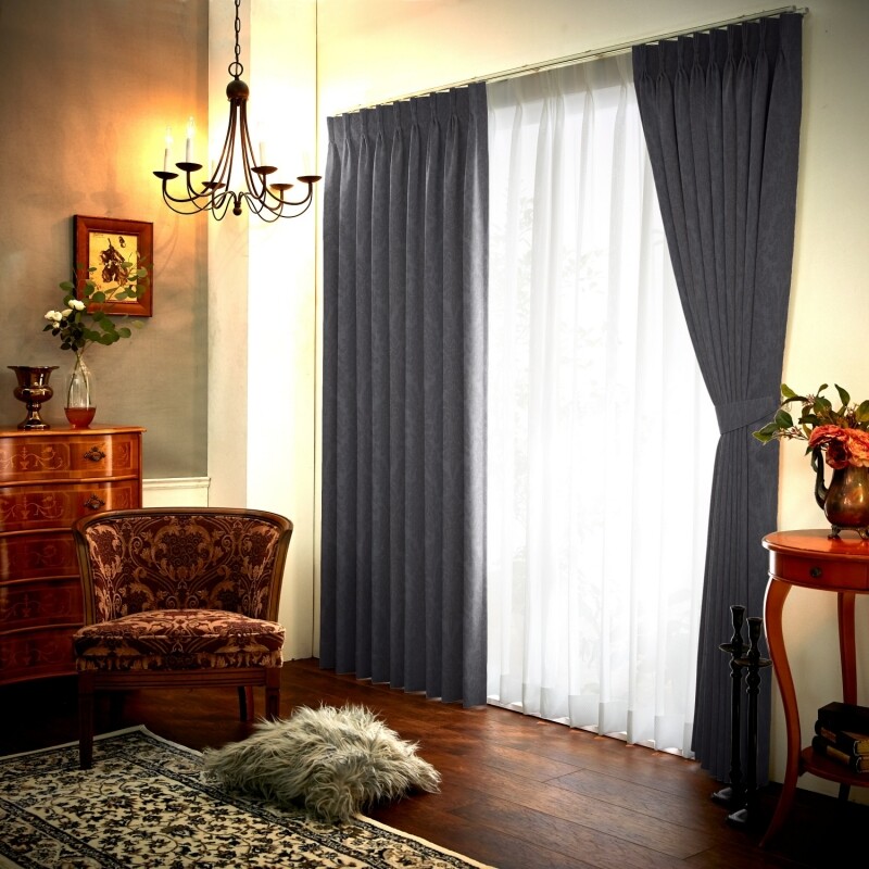 クイン カーテン JE-99007 グレー ｜ジャストカーテン