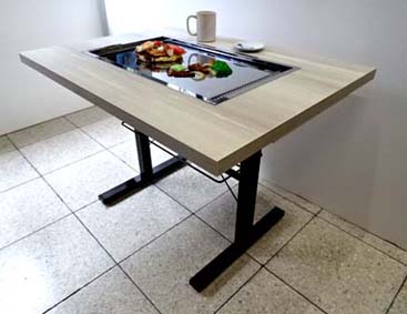 お好み焼きテーブル 鉄板焼きテーブル ダイニング鉄板付テーブル