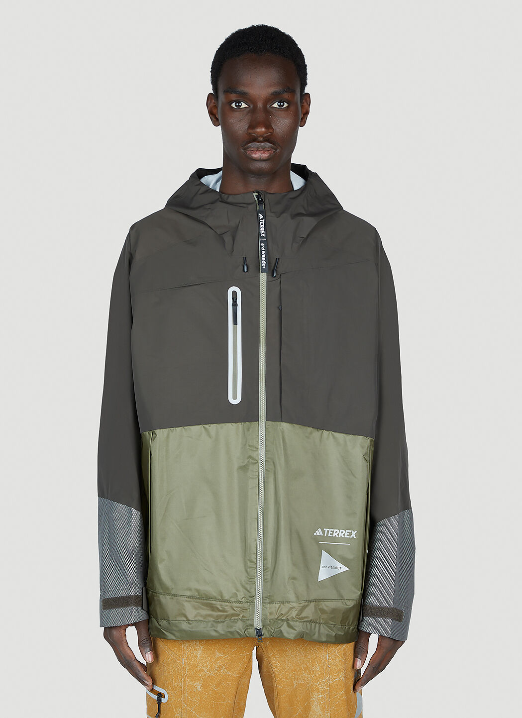 adidas Terrex x And Wander Men's' Xploric Rain Jacket in Green