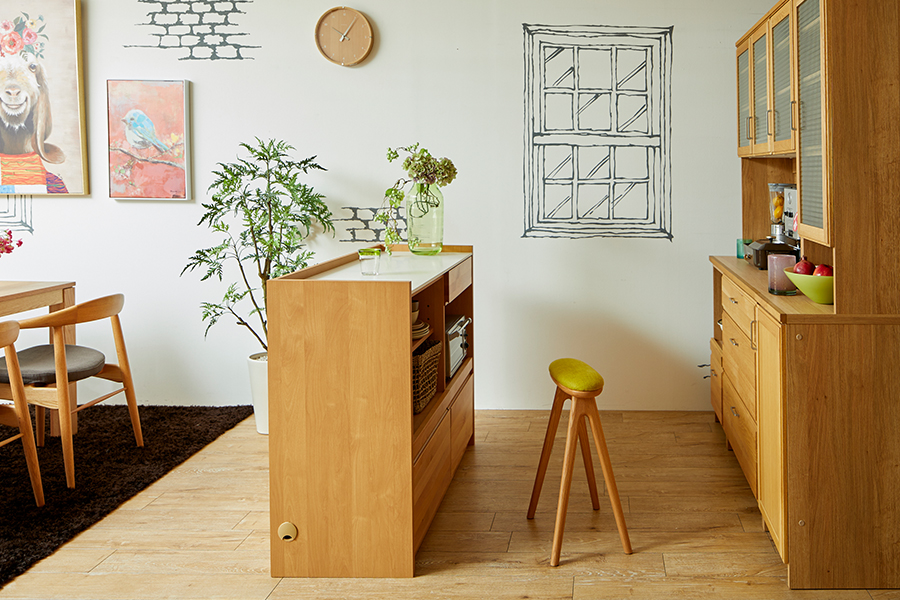 ANE キッチンカウンター（ナチュラル色） - キッチンカウンター・バー