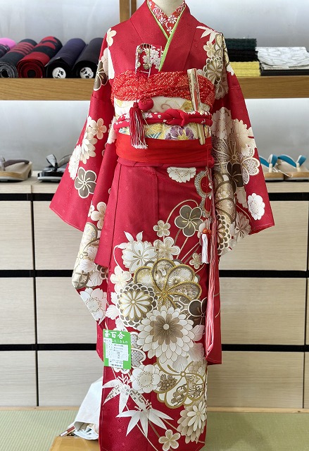 七五三 四つ身着物 刺繍 長襦袢セット 7歳用 七五三着物 女の子着物